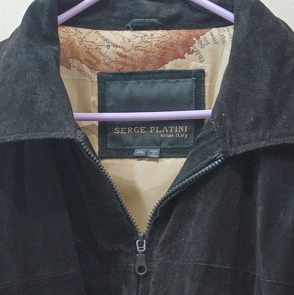 Vintage Serge Platini Milan Italy black Suede jacket Men's XXlarge - Picture 5 of 14